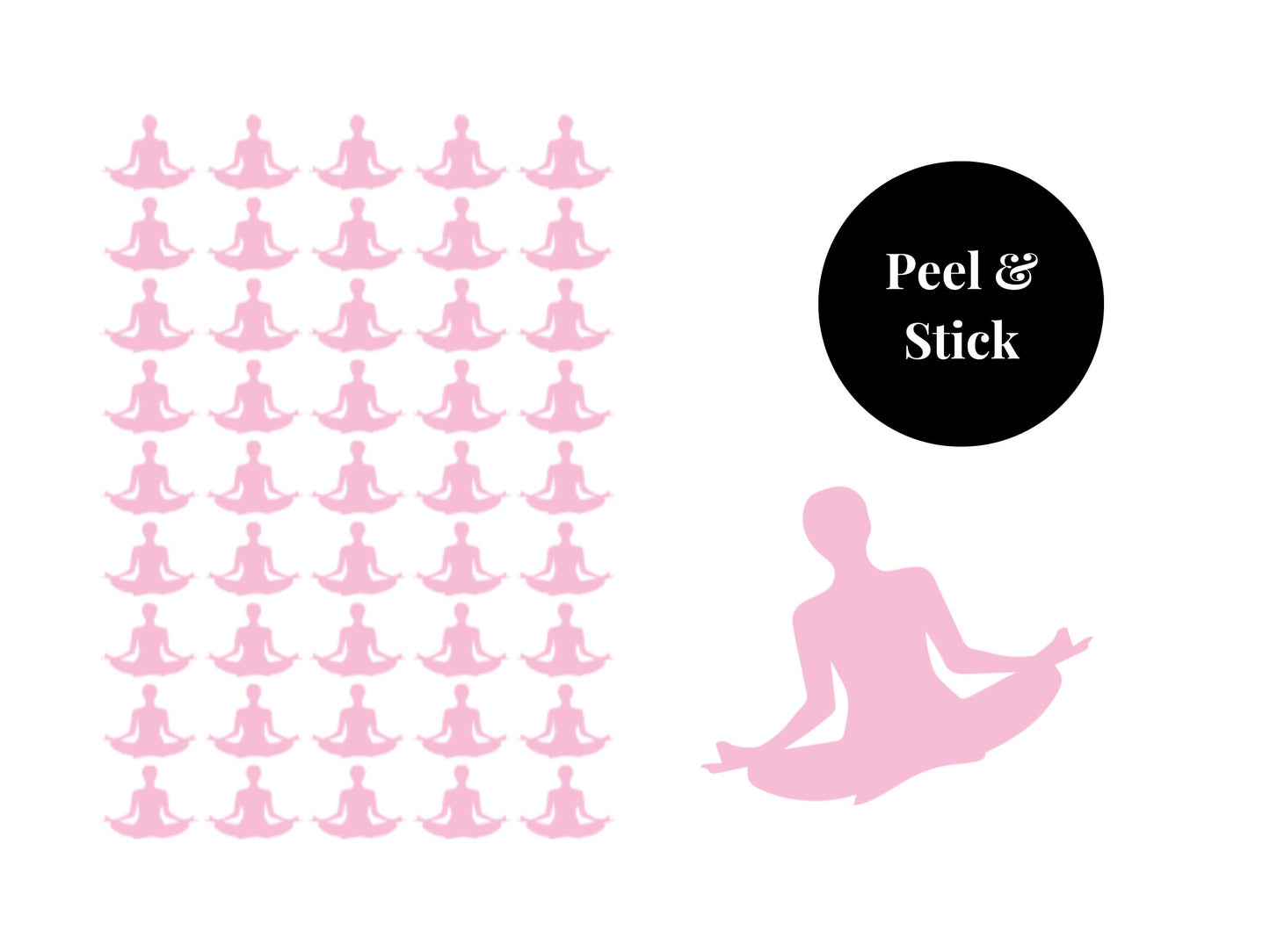 Yoga Pose Sticker Sheet Fitness Journal Planner Stickers Gym Tracker Icons 45 Pack