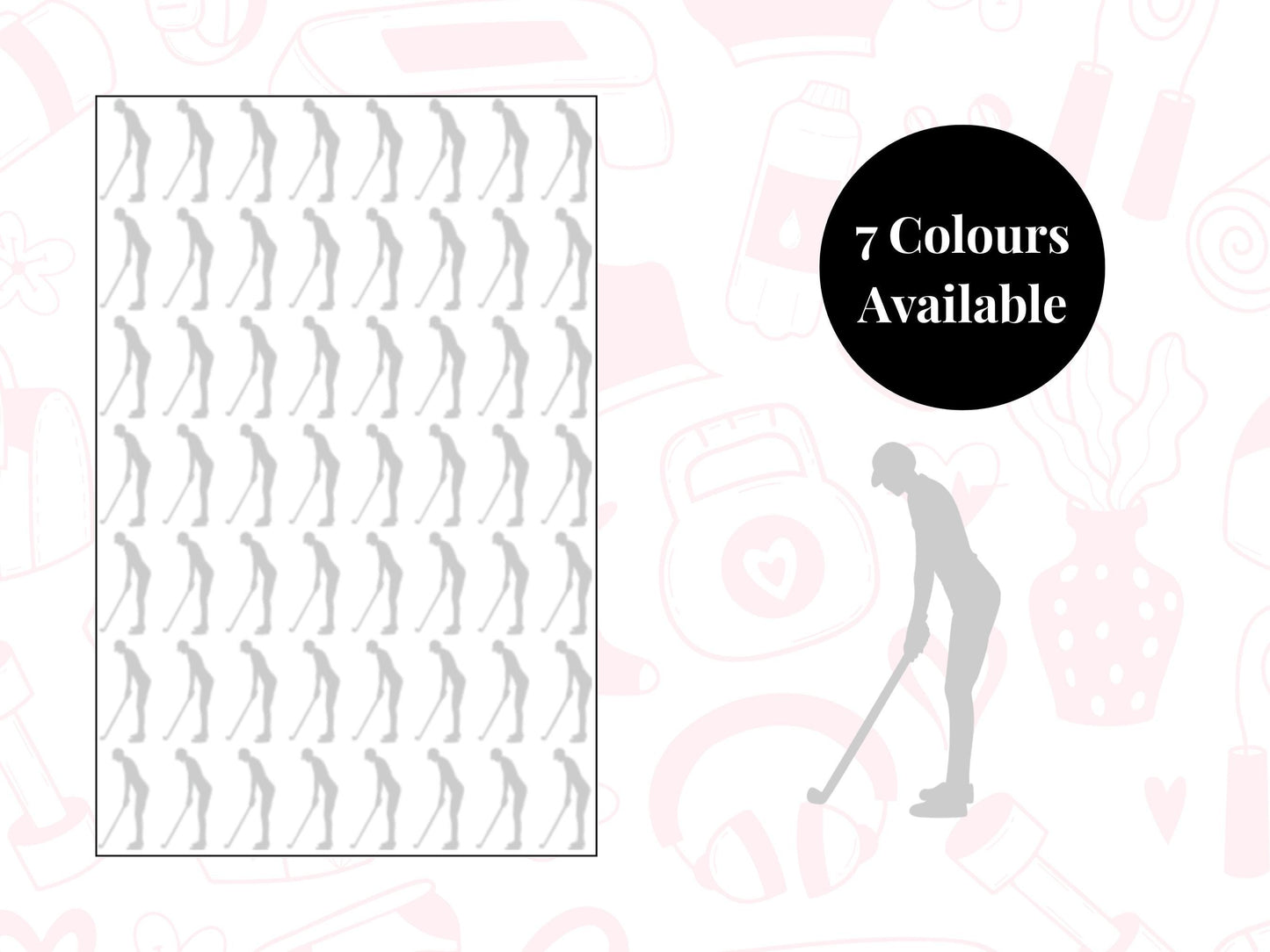 Golf Sticker Sheet Planner Stickers Golfing Icons Tee Off Journal Decals 56 Pack