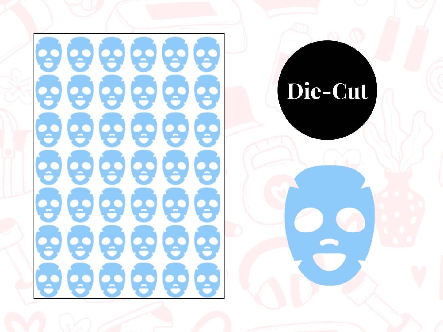 Face Mask Sticker Sheet Self Care Planner Stickers Icons 42 Stickers