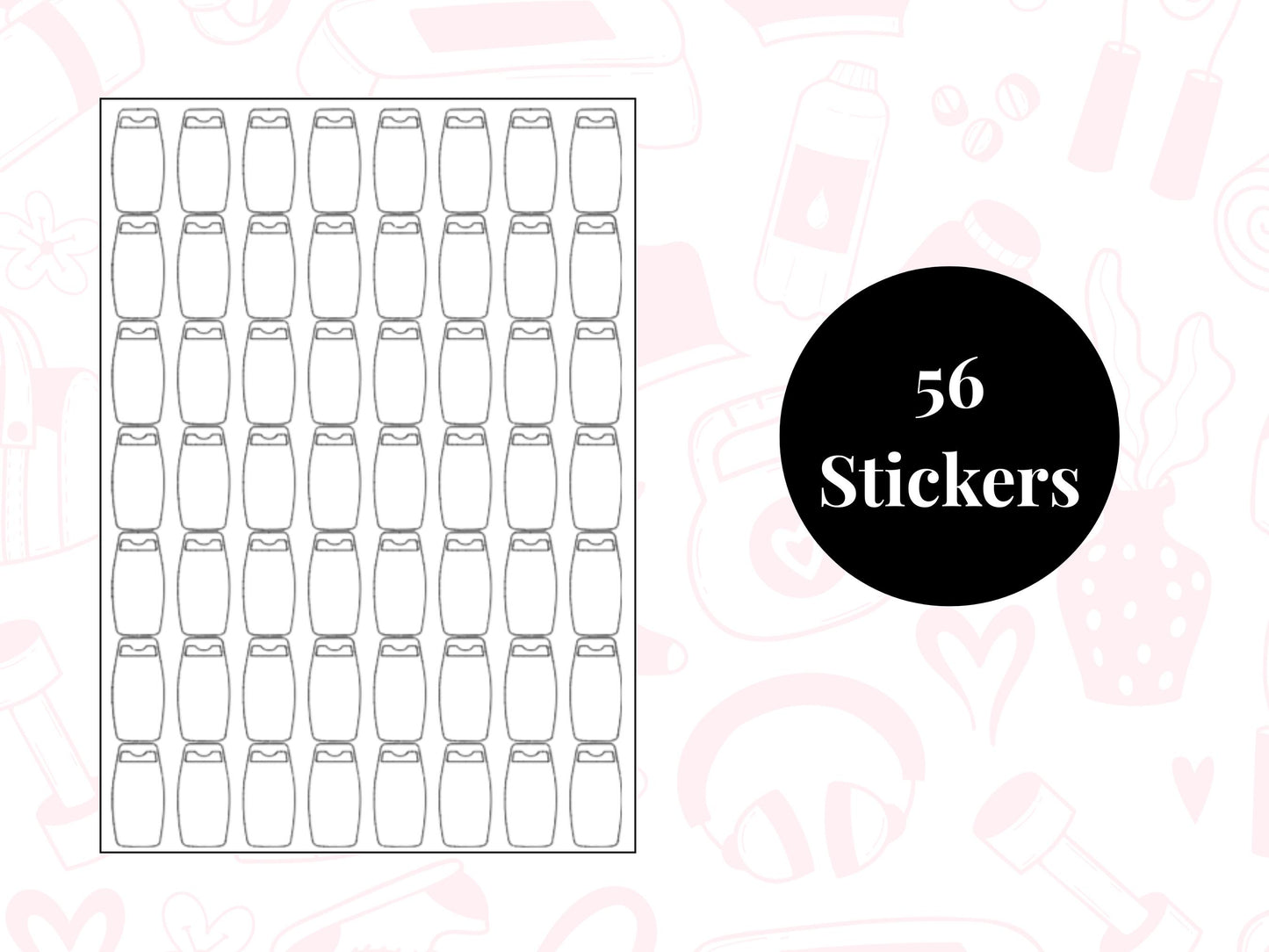 Shampoo Bottle Sticker Sheet Self Care Planner Stickers Icons 56 Stickers