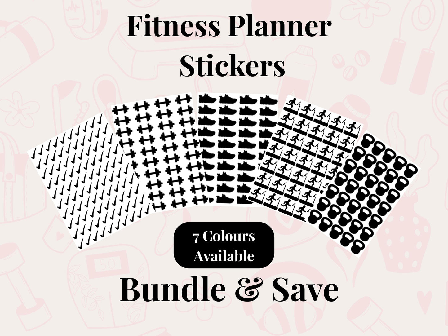 Stay organised and motivated with this fitness planner sticker bundle