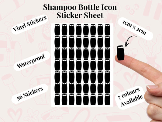 Shampoo Bottle Sticker Sheet Self Care Planner Stickers Icons 56 Stickers