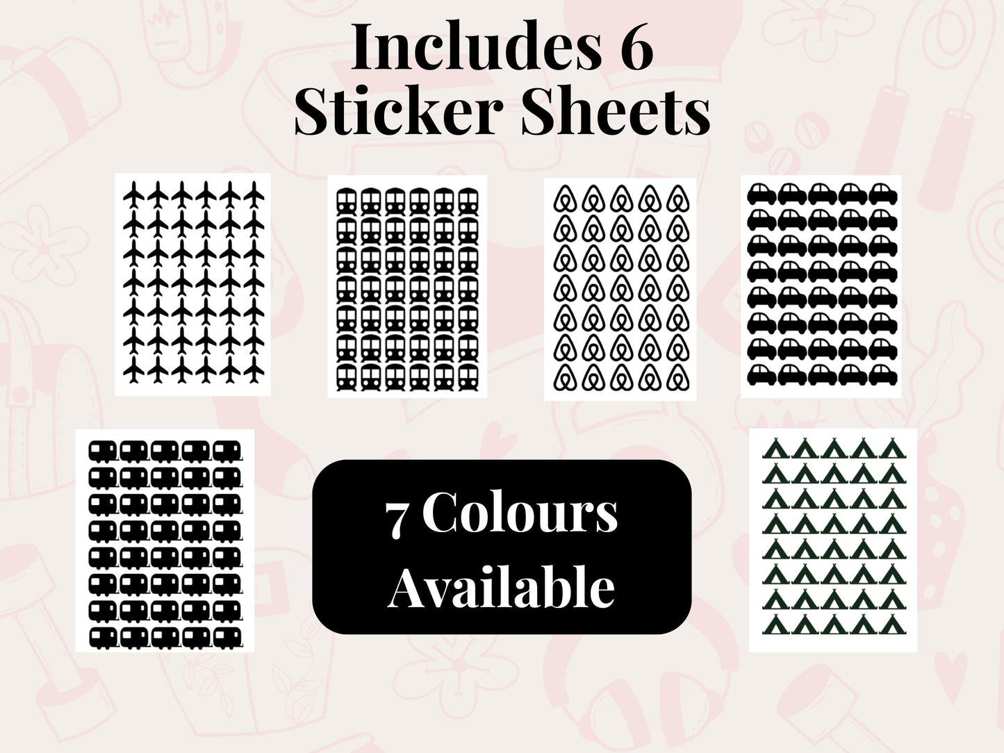 Travel and Adventure Planner Sticker Bundle Journal Stickers Multi Sheet Set