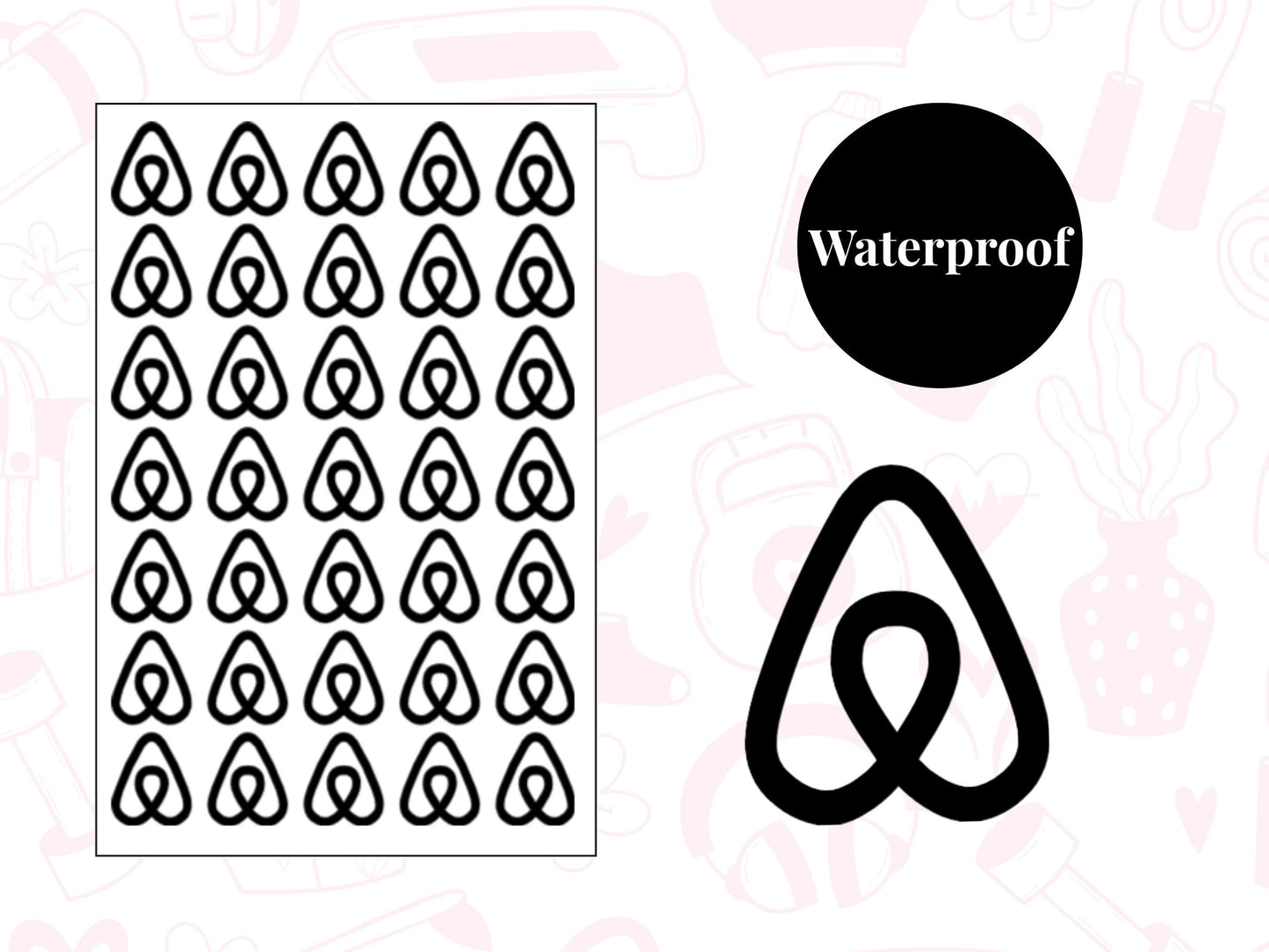 Airbnb Icon Sticker Sheet Planner Stickers  Journal Decals 35 Stickers