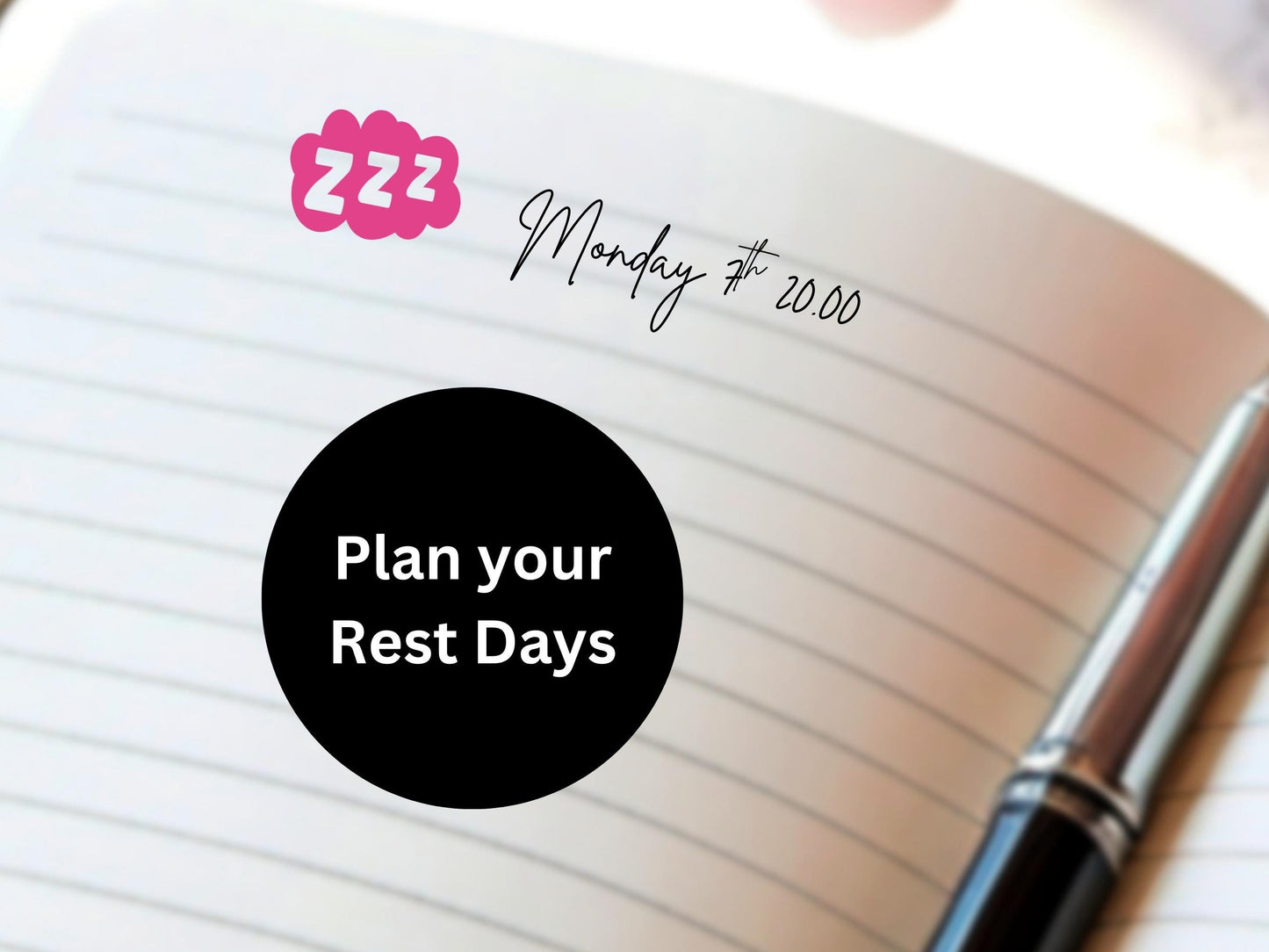 ZZZ Sticker Sheet Self Care Planner Stickers Wellness Icons 50 Pack 7 Colours
